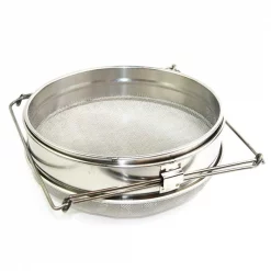 Good Land Bee Supply Food Grade 304 Double Sieve Stainless Steel Bucket Top Honey Strainer, Filter for Honey processing