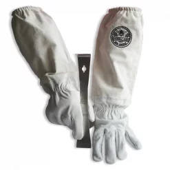 Good Land Bee Supply Sheep Skin Beekeeping Protective Gloves w/Canvas Sleeves - L & Standard Beehive Scraper Prybar Tool