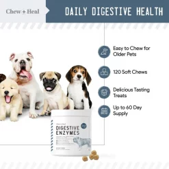 Chew + Heal Digestive Enzymes - 120 Chews -Animal&Pet Supplies store Click20Industries20LLC 1337667xxb7ea19