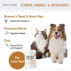 Chew + Heal Omega Skin & Coat - 180 Chews -Animal&Pet Supplies store Click20Industries20LLC 1337698xx8b0ef5