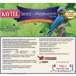 Kaytee Seed & Mealworm Treat Cake Wild Bird Hulled Sunflower Seed Seed Cake 6 oz -Animal&Pet Supplies store Emery20Jensen20Distribution20LLC 8015014xxAxxv3.epsxxMaxxx947978