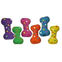 Multipet PET TOY POLKADT BONE 4""L