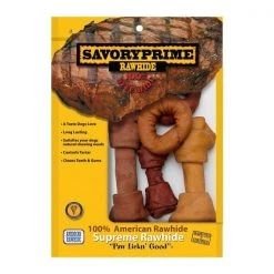 Savory Prime Beef Rawhide Grain Free Bone For Dogs 25 oz