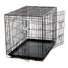 Miller Mfg Pet Lodge Extra Large Metal Double Door Dog Crate Black 30 in. H X 27 in. W X 42 in. D