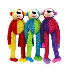 Multipet Assorted Monkey Plush Dog Toy 1
