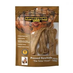 Savory Prime Small/Medium Pressed Bone Rawhide Beef 4.5 in. L 6 pk, 6PK