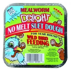 C & S Products C&S Products Mealworm Delight Assorted Species Beef Suet Wild Bird Food 11.75 oz
