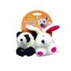 Booda Assorted Squatter Panda/Rabbit Plush Pet Toy Small , 2PK
