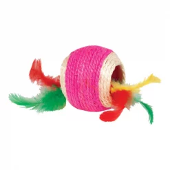 Kylies Cat Jute Ball W/Feathr