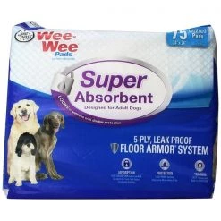 Four Paws Wee-Wee Super Absorbent Pads 75Ct Wht 24