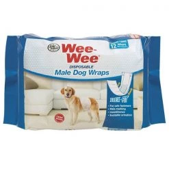 Four Paws Wee-Wee Disposable Male Dog Wraps 12Pcs