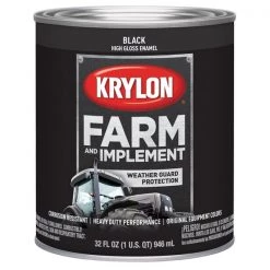 Krylon Farm/Implement; Gloss Black; 32 oz. Quart