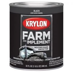 Krylon Farm/Implement; Low Gloss Black; 32 oz. Quart