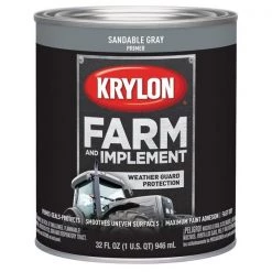 Krylon Farm/Implement; Sandable Gray Primer; 32 oz. Quart