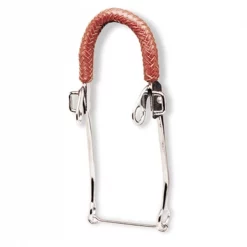 Jacks Imports Chrome Plated Braided Leather Hackamore Bit