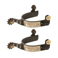 Jacks Imports Black Steel Roping Spurs MENS UNV