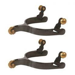 Jacks Imports Black Steel Short Shank Roping Spurs