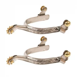 Jacks Imports Stainless Steel Spurs with Leaf Design MENS UNV