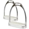 Jacks Imports Stainless Steel Fillis Stirrups with White Pads 4-3/4"