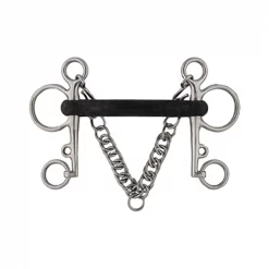 Jacks Imports Stainless Steel Soft Rubber Pelham Bit 4-1/2"