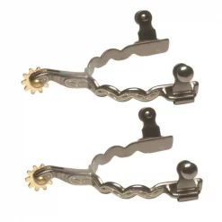 Jacks Imports Midnight Blue Steel Silver Gooseneck Spurs