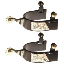 Jacks Imports Black Steel Roping Spurs