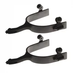 Jacks Imports Black Steel Side Rowel Spurs