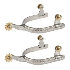 Jacks Imports Stainless Steel Basket Weave Spurs