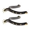 Jacks Imports Black Steel Spurs with Horseshoe Band