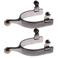 Jacks Imports Stainless Steel Basket Weave Spurs