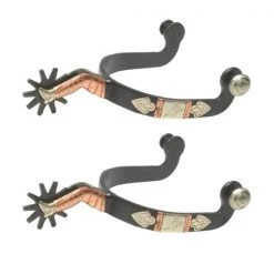 Jacks Imports Black Steel Gal Leg Spurs