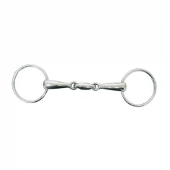 Jacks Imports Stainless Steel Horizontal Elliptical Link Loose Ring Snaffle Bit 5"