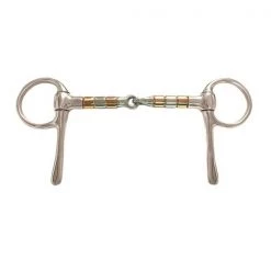 Jacks Imports Half Cheek Jointed Snaffle Bit with Copper Rollers 5"