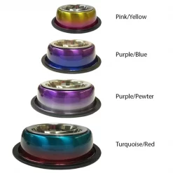 Valhoma Non-Skid Multicolored Detachable Bowl PURPL/PWTR 8 oz/.5 PT