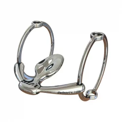 Winning Tongue Plate Polo Gag Bit with Extended Plate & 100mm Rings 5-1/2"