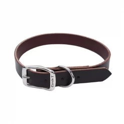 Coastal Pet Circle T Latigo Leather Town Dog Collar Flat 3/4" 18"