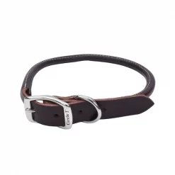 Coastal Pet Circle T Latigo Leather Dog Collar Round 3/4" 18"