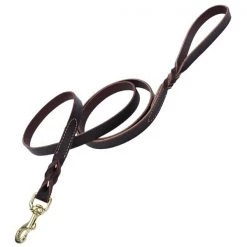 Coastal Pet Coastal Latigo Leather Twist Dog Leash with Solid Brass 3/4”