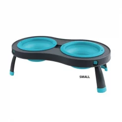 Dexas International Double Elevated Feeder BLUE SMALL/1CUP