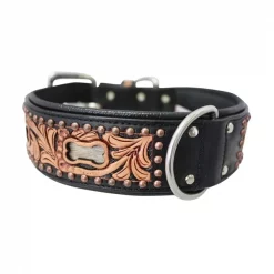 Angel Pet San Antonio Leather Dog Collar 2" BLACK 26"