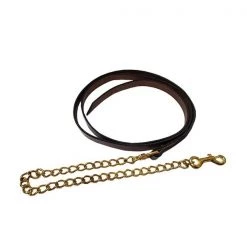 Jacks Inc. Leather Lead with English Chain 30" CHAIN