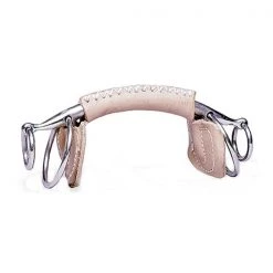 Jacks Imports Leather Covered Double Extension Ring Snaffle Bit