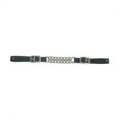 Jacks Imports Double Row Round Link Curb Strap BLACK