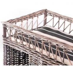 Pawsmark Two-level Willow Pet House with Soft Fabric Cushion For Cat or Dog, Grey -Animal&Pet Supplies store Quickway20Imports20Inc 663976xx05854f