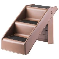 Pawsmark 3 Step Foldable Non-slip Pet Stairs, Ramp for Dogs and Cats