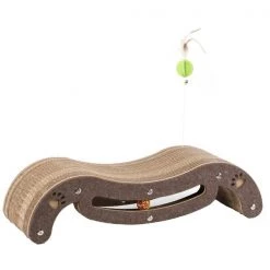 Pawsmark Corrugated Cardboard Cat Scratcher Lounge with Feather Hanging and Interactive Ball Toy -Animal&Pet Supplies store Quickway20Imports20Inc 669558xx91b0e2