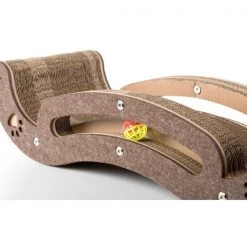 Pawsmark Corrugated Cardboard Cat Scratcher Lounge with Feather Hanging and Interactive Ball Toy -Animal&Pet Supplies store Quickway20Imports20Inc 669561xx598d2a