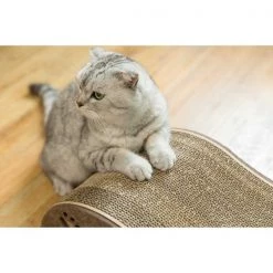 Pawsmark Corrugated Cardboard Cat Scratcher Lounge with Feather Hanging and Interactive Ball Toy -Animal&Pet Supplies store Quickway20Imports20Inc 669563xx13261f