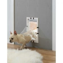 Pawsmark Plastic Pet Door with Soft Window Flap for Interior or Exterior
