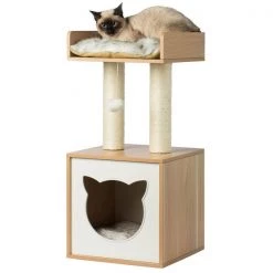 Pawsmark Cat Tree Play House Condo Cube Cave, Platform, Scratcher Post and Ball Toy -Animal&Pet Supplies store Quickway20Imports20Inc 672765xxd46cff